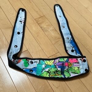 Colorful Graphic Belt with Black Trim